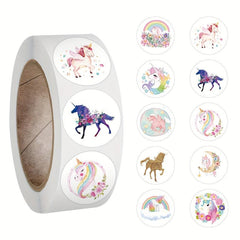 500pcs Unicorn Stickers Roll Vinyl Stickers Scrapbook Journal
