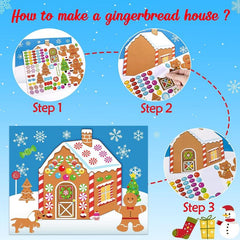 12pcs Gingerbread House Stickers Christmas Party Game Craft Favors