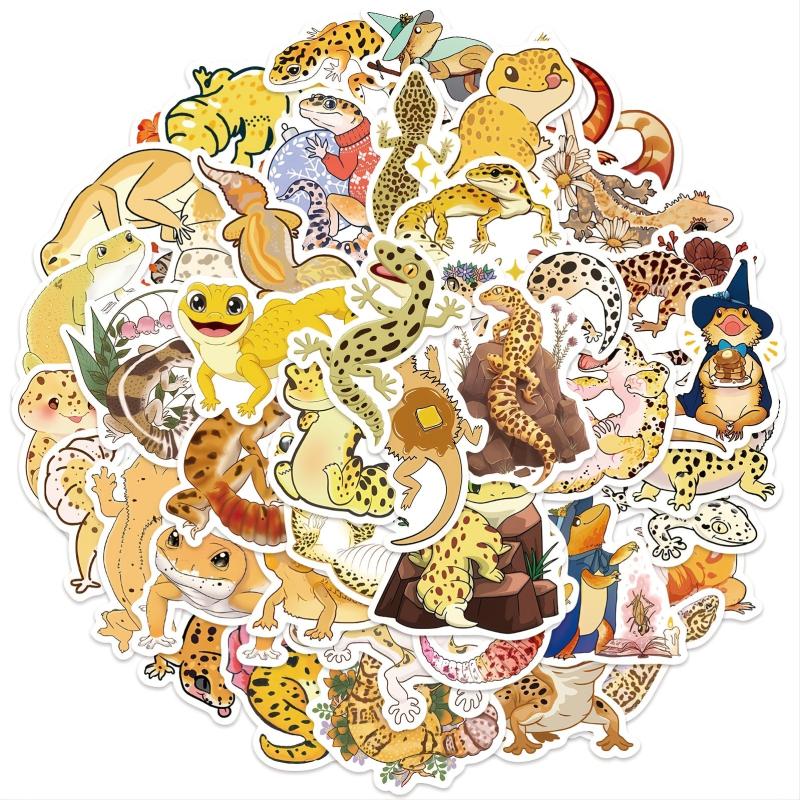 50pcs Cartoon Lizard Doodle Stickers for Decorating Various Items