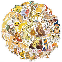 50pcs Cartoon Lizard Doodle Stickers for Decorating Various Items