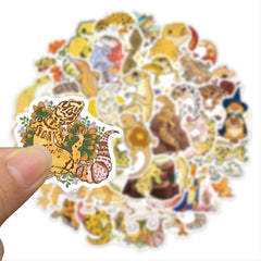 50pcs Cartoon Lizard Doodle Stickers for Decorating Various Items