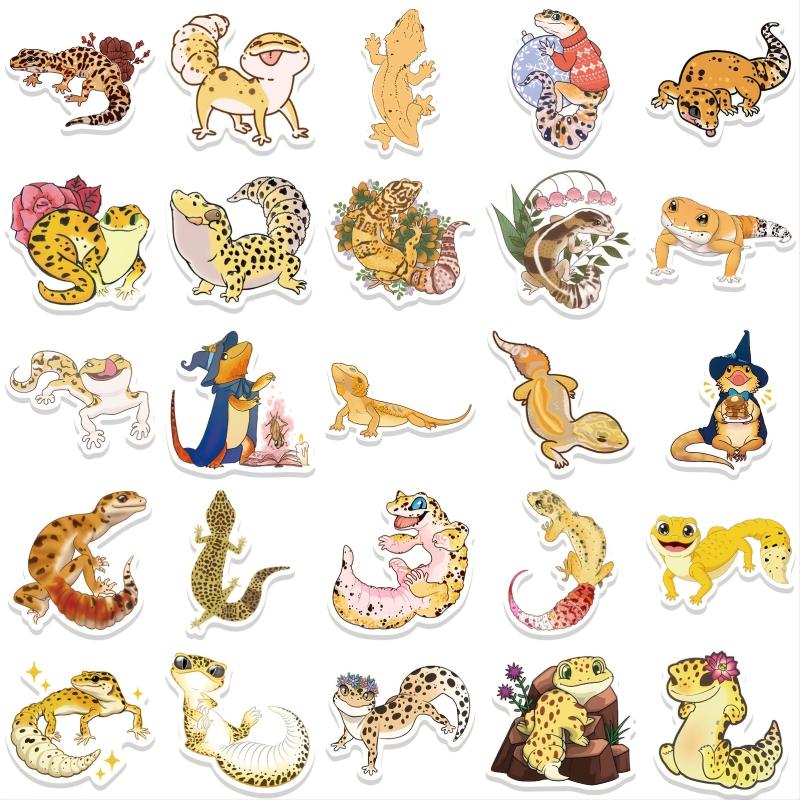 50pcs Cartoon Lizard Doodle Stickers for Decorating Various Items