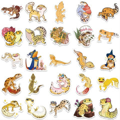 50pcs Cartoon Lizard Doodle Stickers for Decorating Various Items