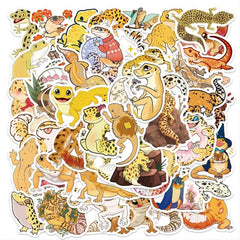 50pcs Cartoon Lizard Doodle Stickers for Decorating Various Items