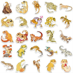 50pcs Cartoon Lizard Doodle Stickers for Decorating Various Items