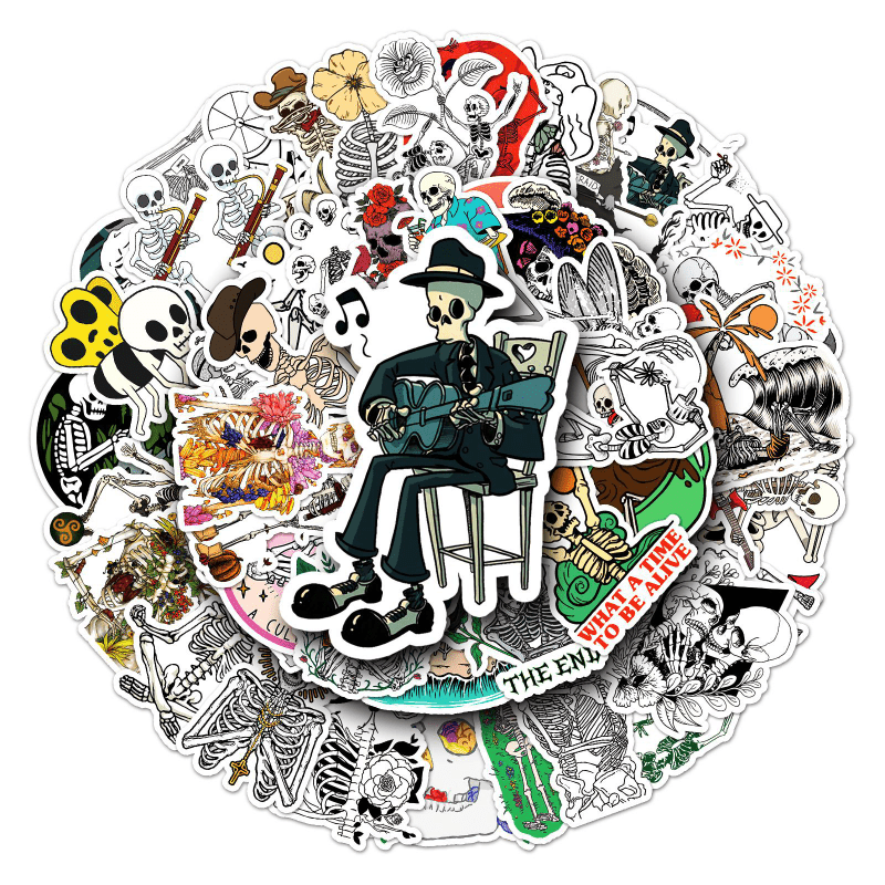 50 Artistic Skeletons Waterproof Graffiti Stickers