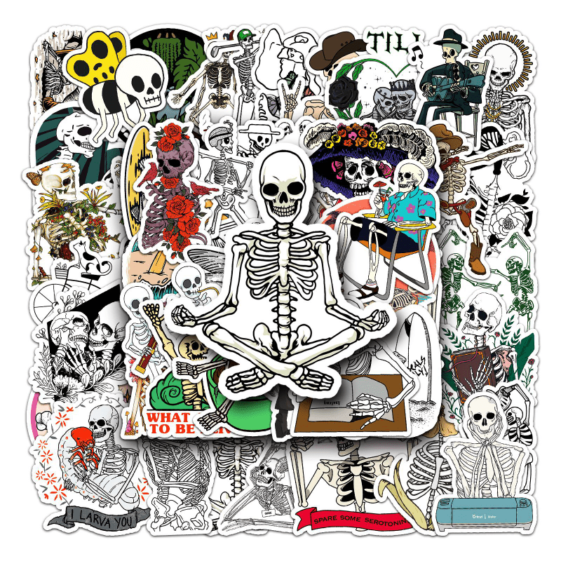 50 Artistic Skeletons Waterproof Graffiti Stickers