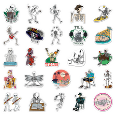 50 Artistic Skeletons Waterproof Graffiti Stickers