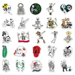 50 Artistic Skeletons Waterproof Graffiti Stickers