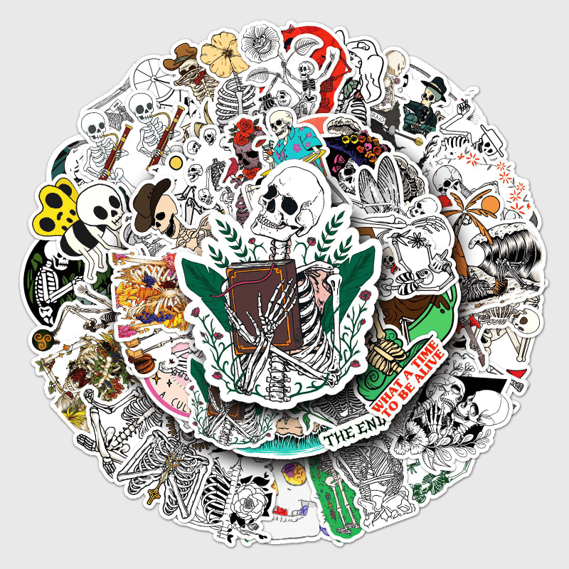 50 Artistic Skeletons Waterproof Graffiti Stickers