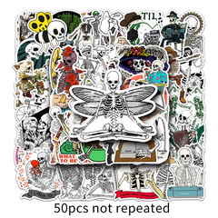 50 Artistic Skeletons Waterproof Graffiti Stickers