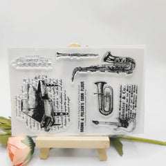 Piano Saxophone Theme Stamp for Card Making Gift