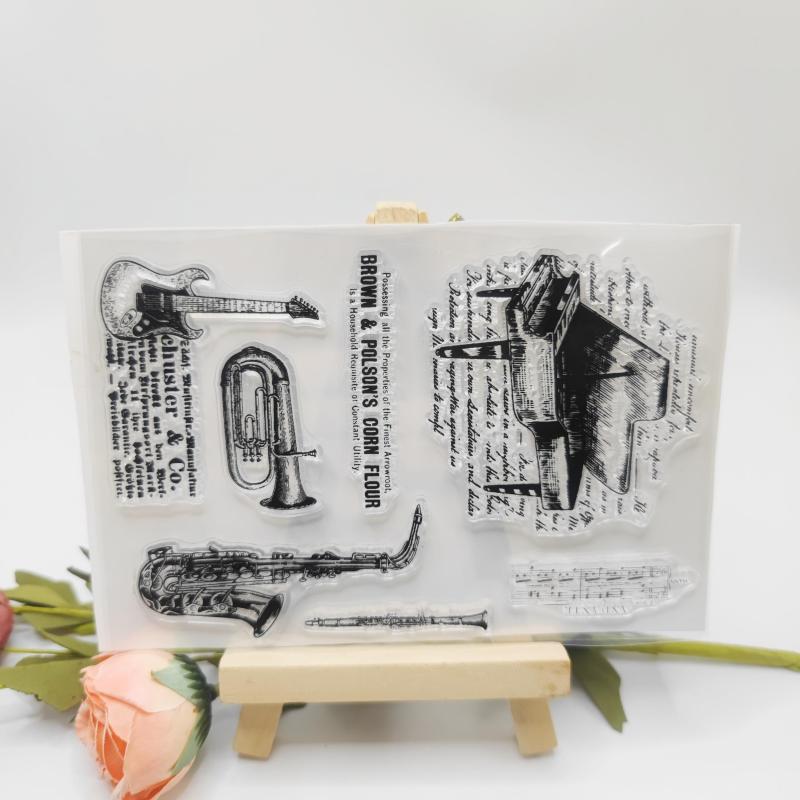 Piano Saxophone Theme Stamp for Card Making Gift