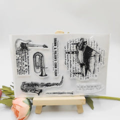 Piano Saxophone Theme Stamp for Card Making Gift