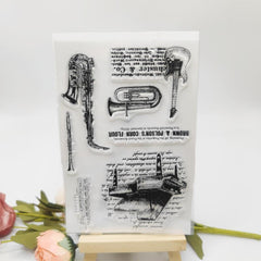 Piano Saxophone Theme Stamp for Card Making Gift