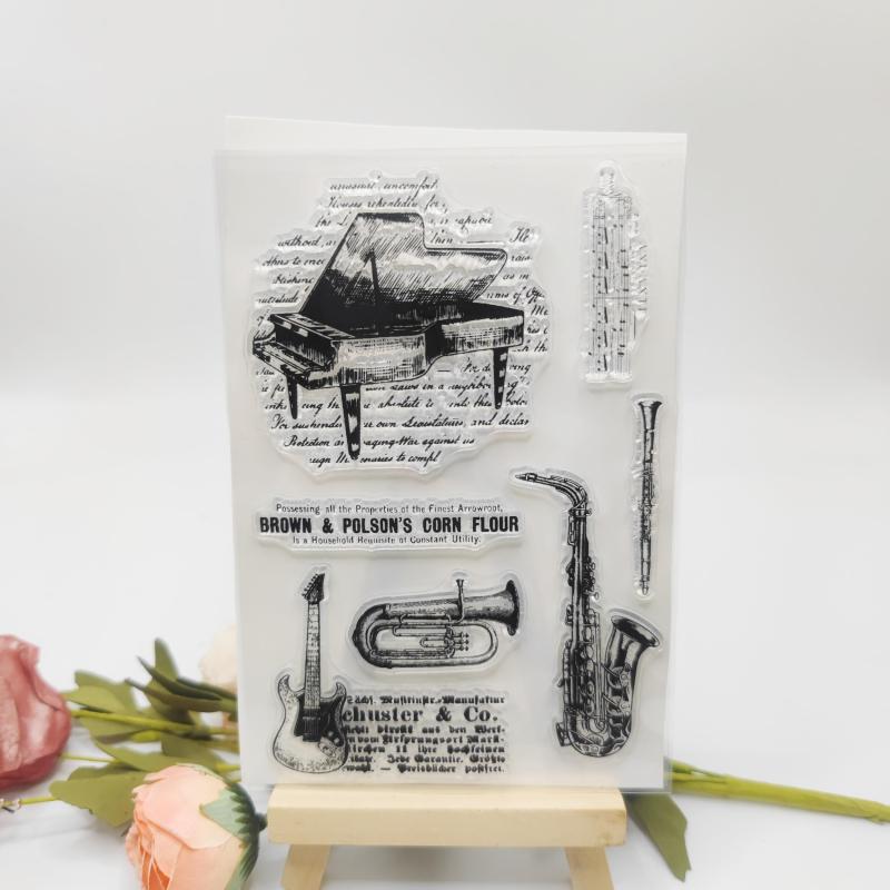 Piano Saxophone Theme Stamp for Card Making Gift