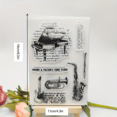 Piano Saxophone Theme Stamp for Card Making Gift