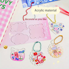 10pcs Glitter Gradient Acrylic Keychain Charms DIY Pendant Blanks