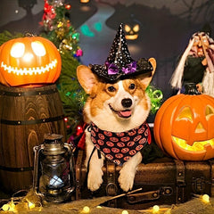 5pcs Halloween Quilted Fabric Bundle Sewing Square Cloth Pumpkin Bat Ghost Skull