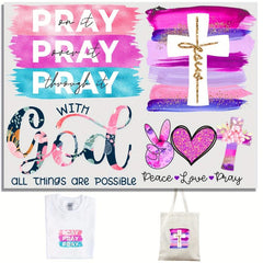 4pcs God pray Iron On Patches For Clothing DIY Heat Transfer Decals