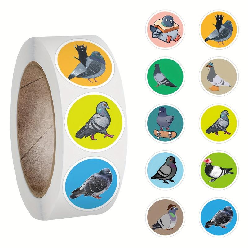 500pcs Pigeon Stickers Roll Vinyl Scrapbook Laptop Bumper Water Bottles Phone