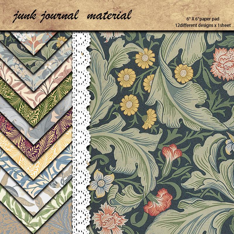 12pcs Large Size Paper Retro Journal DIY Tools Student Stationery