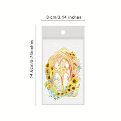 10pcs Flowers Window PET Vinyl Stickers Decals Bulk Vintage