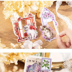 10pcs Flowers Window PET Vinyl Stickers Decals Bulk Vintage