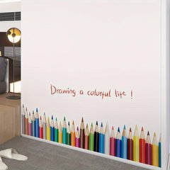 Pencil Wall Sticker Removable Vinyl Wallpaper Kick Line Decor 50x70cm