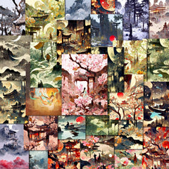 54pcs Ancient Style Illustration Materials Album Sticker
