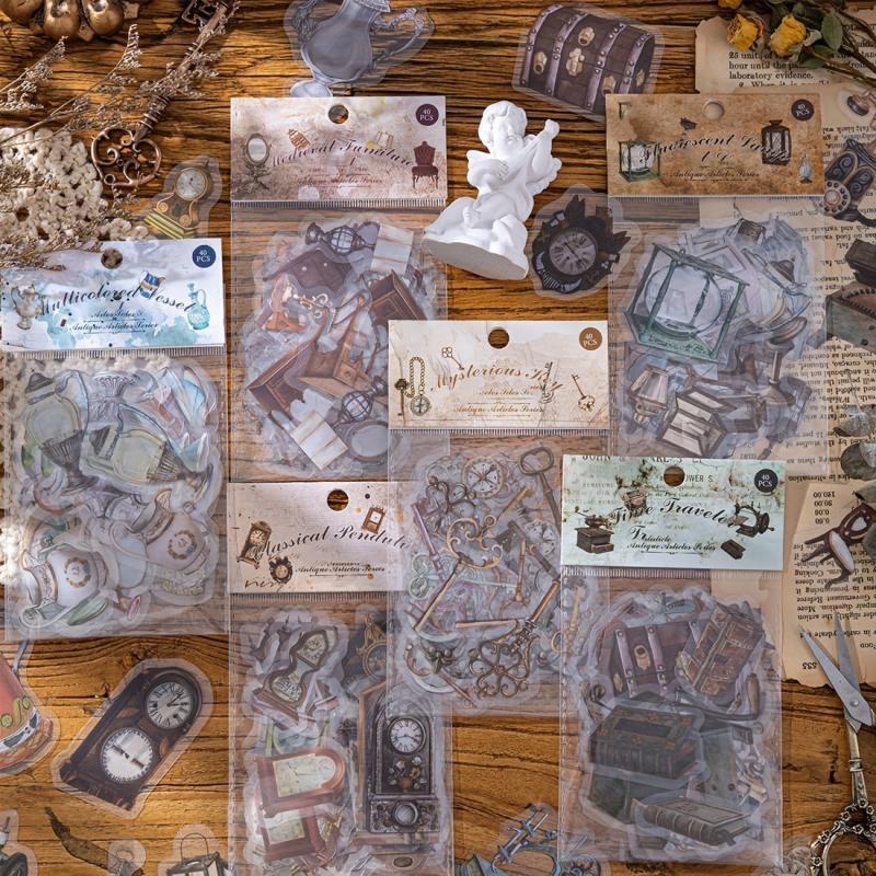 40pcs Vintage Stickers for Scrapbooking Journaling Crafts