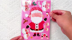 6 Sheets DIY Christmas Stickers for Party Favors Santa Claus Decoration