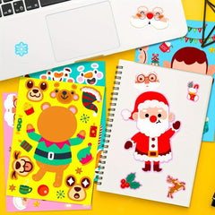 6 Sheets DIY Christmas Stickers for Party Favors Santa Claus Decoration