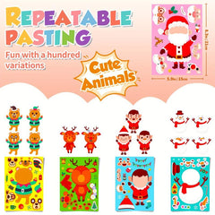 6 Sheets DIY Christmas Stickers for Party Favors Santa Claus Decoration