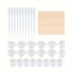 40pcs Crystal Glue Tool Set Measuring Cup Dropper Stir Bar Dispensing Cup