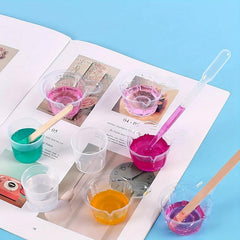 40pcs Crystal Glue Tool Set Measuring Cup Dropper Stir Bar Dispensing Cup