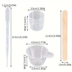 40pcs Crystal Glue Tool Set Measuring Cup Dropper Stir Bar Dispensing Cup