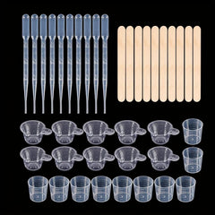 40pcs Crystal Glue Tool Set Measuring Cup Dropper Stir Bar Dispensing Cup