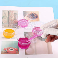 40pcs Crystal Glue Tool Set Measuring Cup Dropper Stir Bar Dispensing Cup