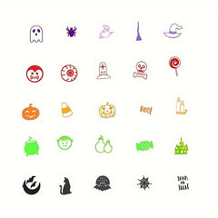 10pcs DIY Halloween Cartoon Toy Stamps Set Random Style