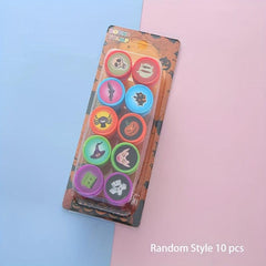 10pcs DIY Halloween Cartoon Toy Stamps Set Random Style