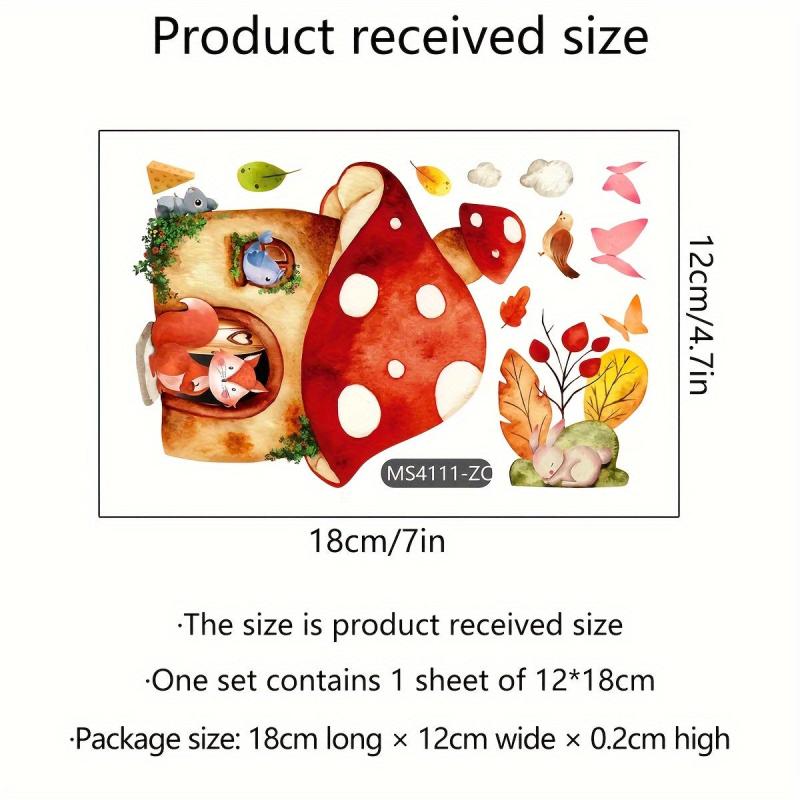 Cartoon Fox Mushroom House Wall Sticker Waterproof Self adhesive Sticker