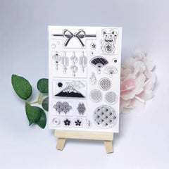 Lucky Cat Bowknot Art Clear Stamp For Card Making