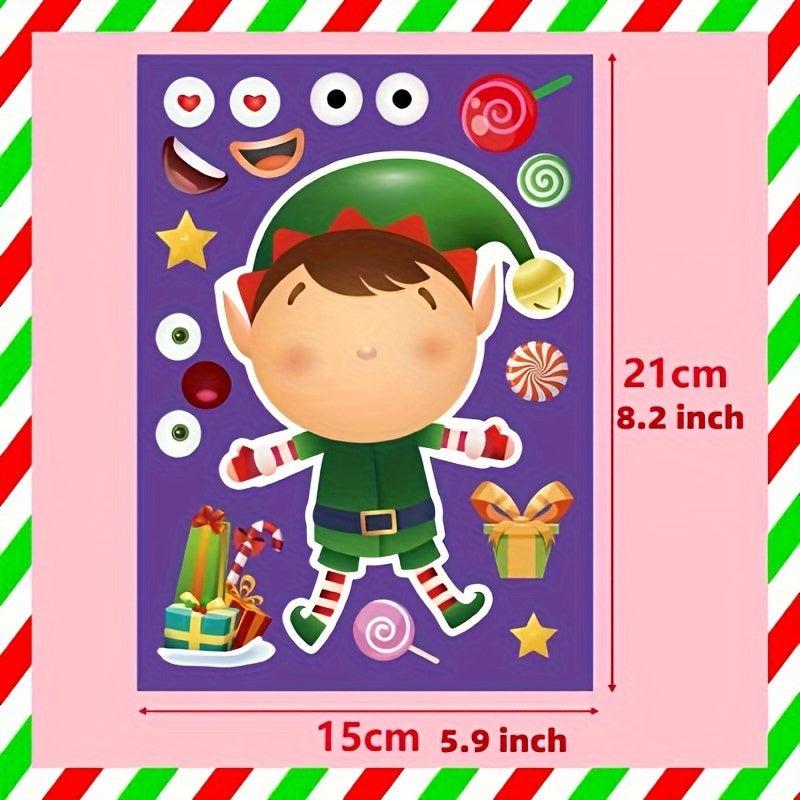 24 Sheets Elf DIY Stickers for Christmas Party Dress up Face Stickers