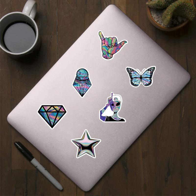 500pcs Alien Reflective Round Stickers - DIY Creative Tape