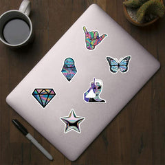 500pcs Alien Reflective Round Stickers - DIY Creative Tape
