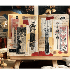 Set of 40 Vintage Literary & Art Stickers for DIY Journals, Poems