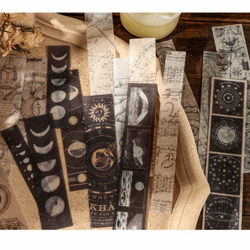Set of 40 Vintage Literary & Art Stickers for DIY Journals, Poems