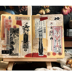 Set of 40 Vintage Literary & Art Stickers for DIY Journals, Poems