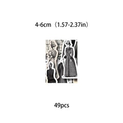 49pcs Retro Girl Vinyl Stickers for Water Bottle Laptop Phone
